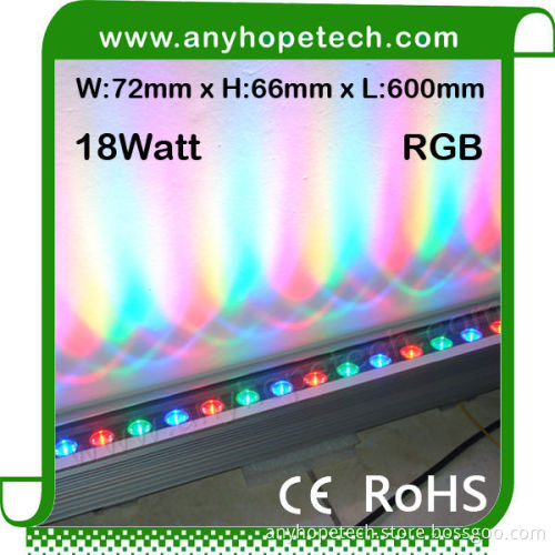 CE Best price full color 18LEDs 18W led wall washer rgb
